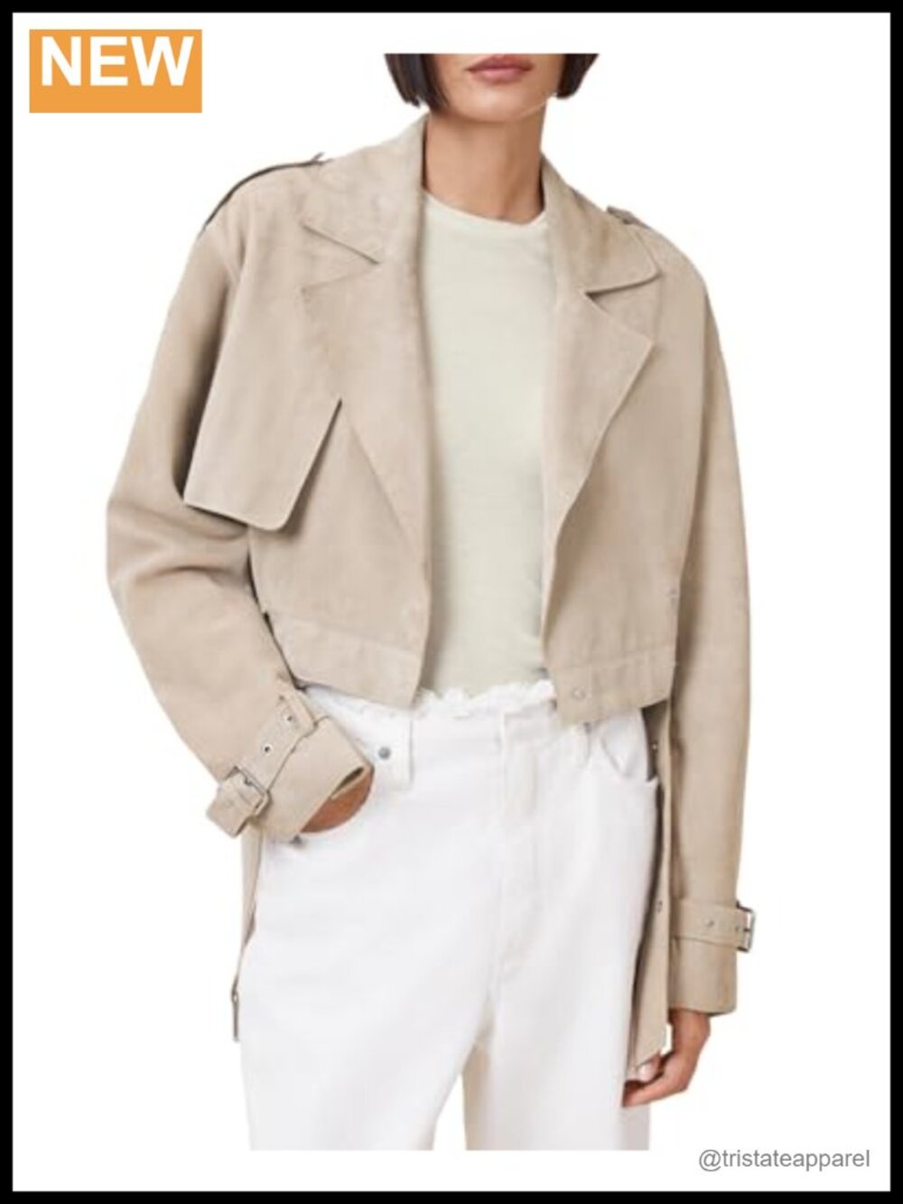Women's Quilted Suede Leather Jacket Long Sleeve Notch Collar Snap